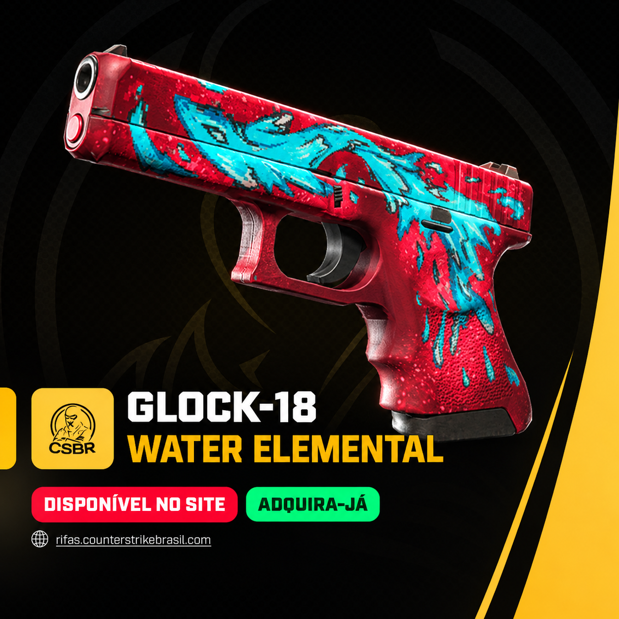 0910 —  Glock-18 | Water Elemental (Minimal-Wear)